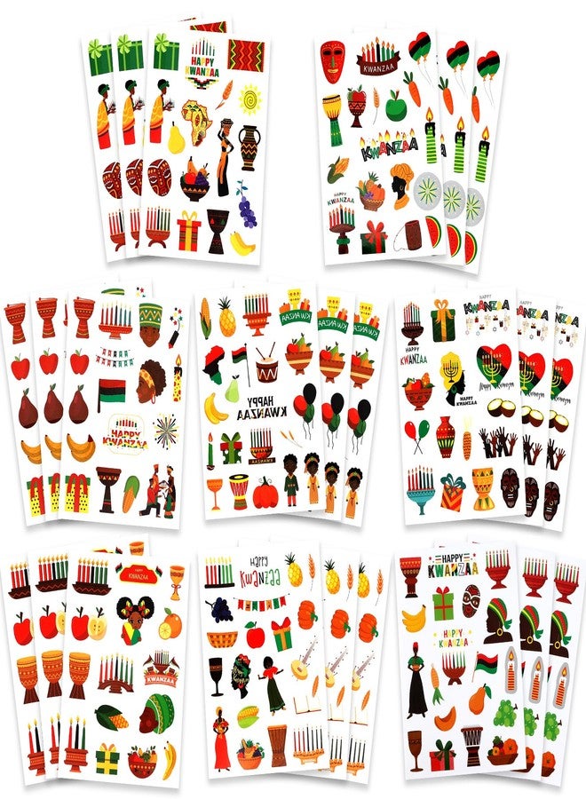 Fenreen Kwanzaa Stickers, 426 PCS Happy Kwanzaa Stickers for Kids, 24 Sheets Self-Adhesive African American Festival Holiday Sticker Crafted Decals for Scrapbooking Activity Decorations Party Favors - Image 1